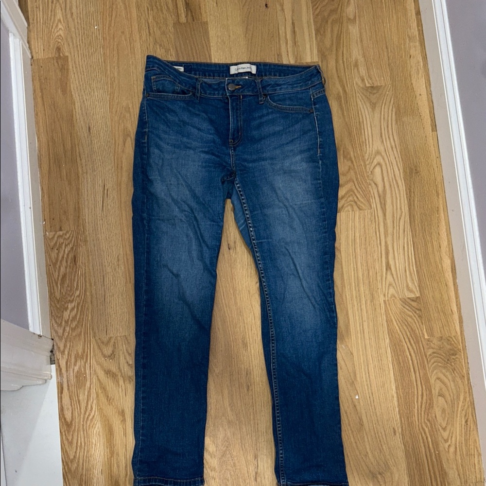 Calvin Klein Jeans Dark Blue Cropped Denim